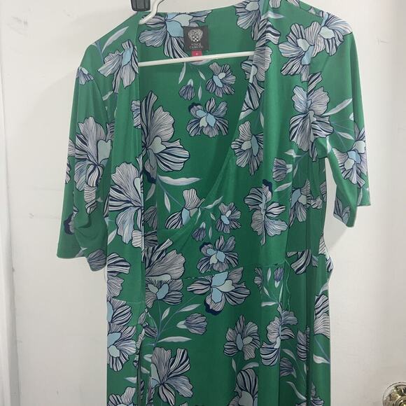 Vince Camuto Womens Multicolor Floral Short Sleeve V-Neck Wrap Dress Size 10 - Picture 5 of 6